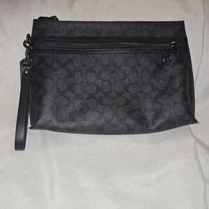 BN Coach Large Black Wristlet Clutch